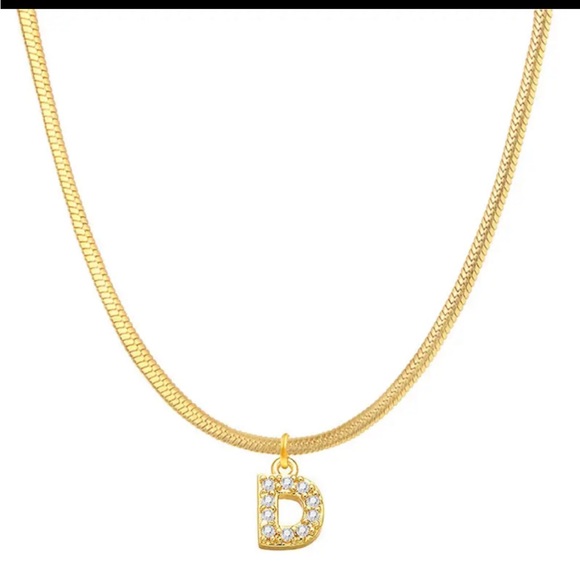 COPY - 18K Herringbone Initial Chain Necklace - Picture 6 of 12